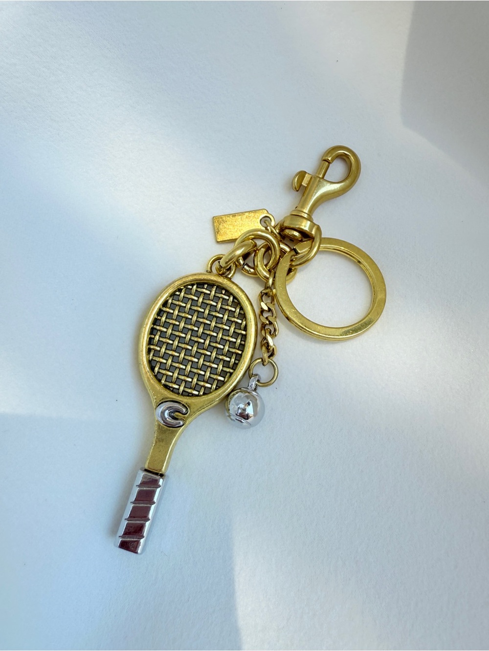 Small Tennis Racket Bag Charm - Picture 1 of 2